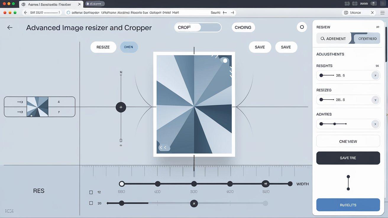 Advanced Image Resizer and Cropper tool displayed on a computer screen with resizing and cropping options for easy image editing.